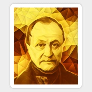 Auguste Comte Golden Portrait | Auguste Comte Artwork 9 Magnet